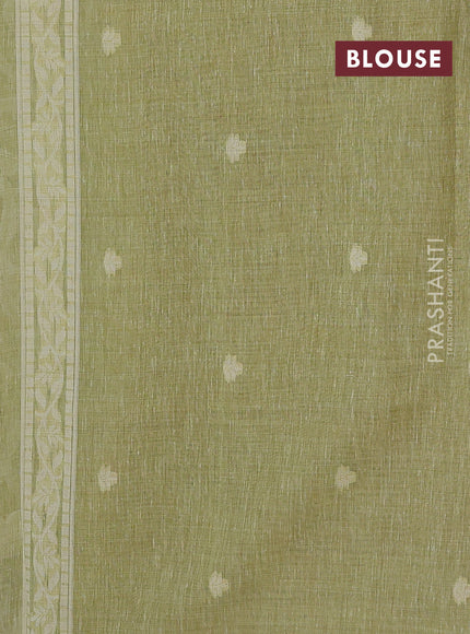 Pista Green Jamdani Cotton Saree