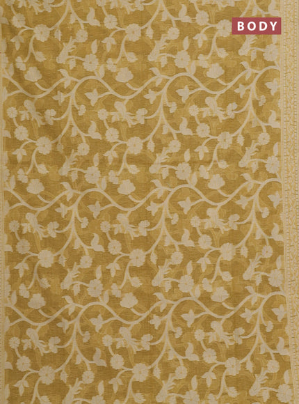 Mustard Yellow Jamdani Cotton Saree