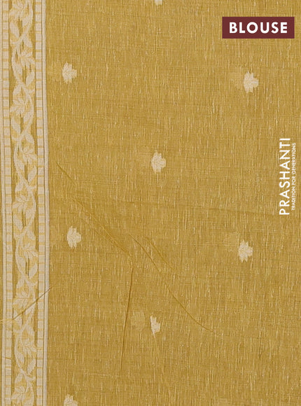 Mustard Yellow Jamdani Cotton Saree