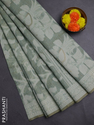 Pastel Green Jamdani Cotton Saree
