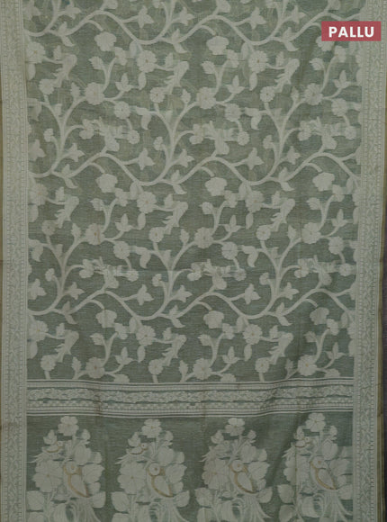Pastel Green Jamdani Cotton Saree