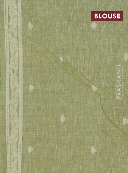 Pista Green Jamdani Cotton Saree