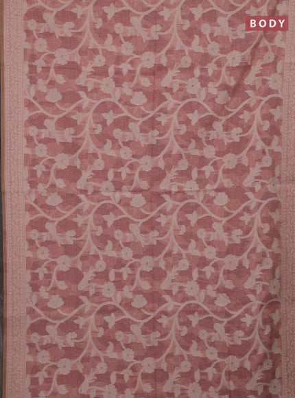 Peach Pink Jamdani Cotton Saree