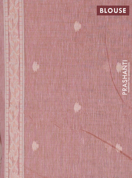 Peach Pink Jamdani Cotton Saree