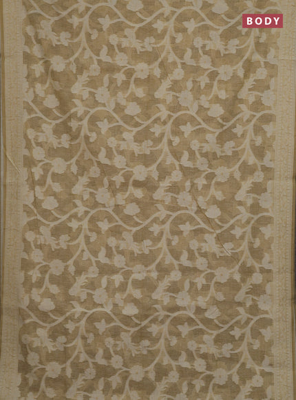 Beige Jamdani Cotton Saree