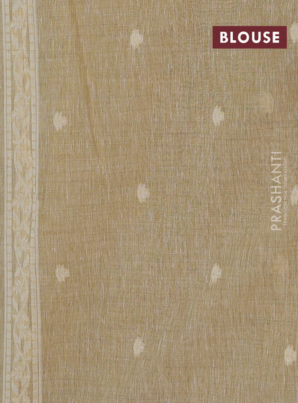 Beige Jamdani Cotton Saree