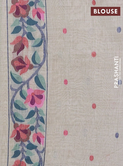 Green & Off White Jamdani Cotton Saree