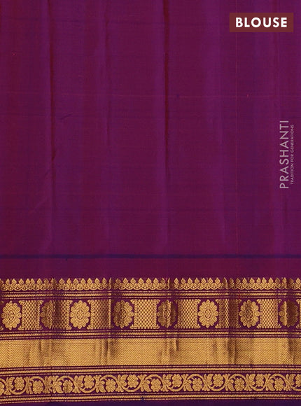 Pista Green & Purple Pure Gadwal Silk - Buttas