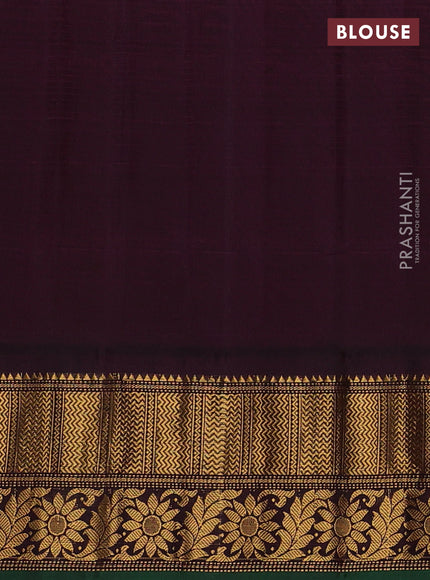Orange & Wine Pure Gadwal Silk - Checks