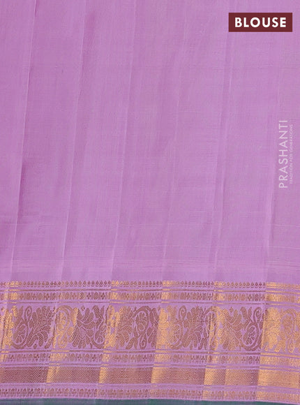 Navy Blue & Lavender Pure Gadwal Silk - Buttas