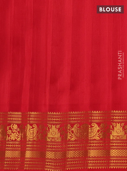 Purple & Red Pure Gadwal Silk - Buttas