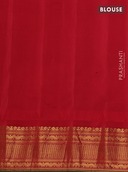 Green & Red Pure Gadwal Silk - Buttas
