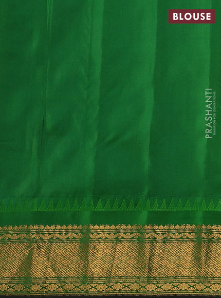 Purple & Green Pure Gadwal Silk - Buttas