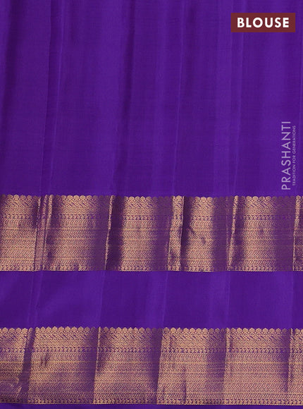 Peach Pink & Purple Pure Gadwal Silk - Buttas