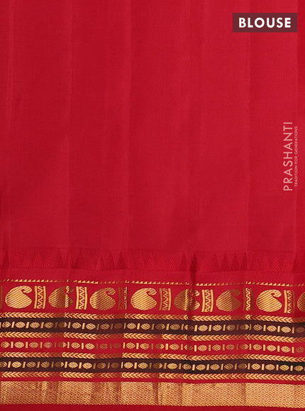 Cream & Red Pure Gadwal Silk - Buttas