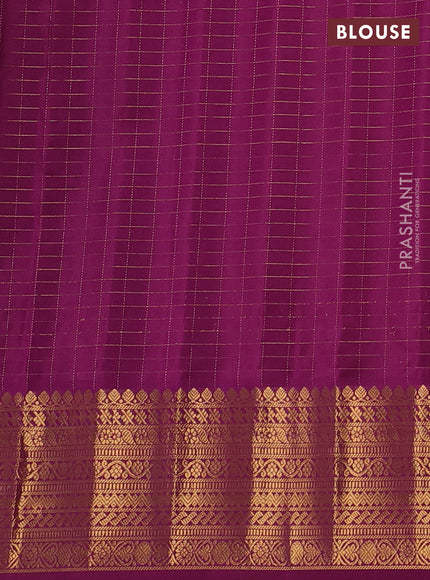 Teal Green & Magenta Pink Pure Gadwal Silk - Checks