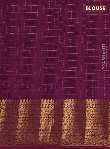 Peach & Wine Pure Gadwal Silk - Checks