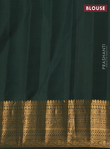 Pink & Bottle Green Pure Gadwal Silk - Checks