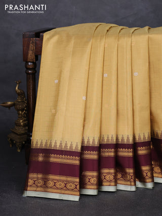Pastel Green & Wine Pure Gadwal Silk - Checks