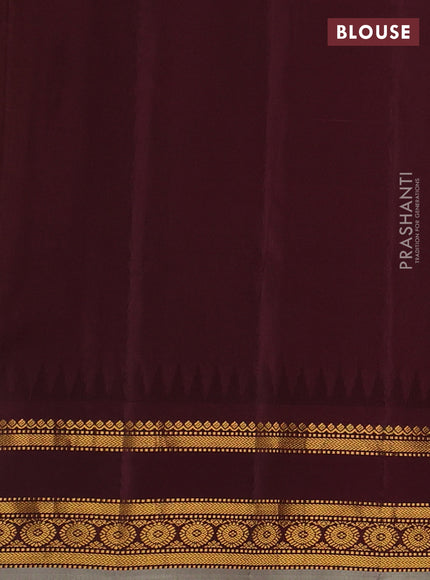 Pastel Green & Wine Pure Gadwal Silk - Checks