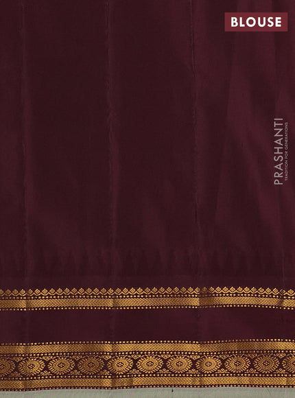 Mustard Yellow & Wine Pure Gadwal Silk - Checks