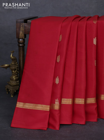 Red Pure Mysore Silk - Buttas