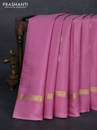 Mauve Pink Pure Mysore Silk - Buttas