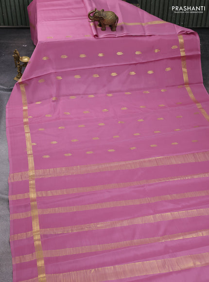 Mauve Pink Pure Mysore Silk - Buttas