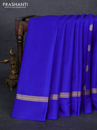 Royal Blue Pure Mysore Silk - Buttas