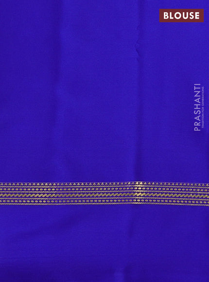 Royal Blue Pure Mysore Silk - Buttas