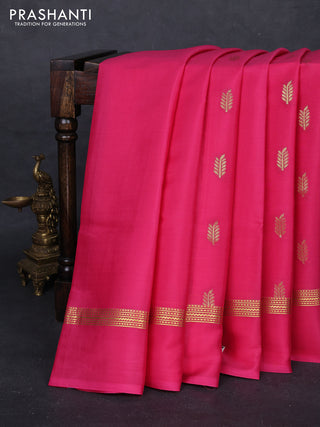 Pink Pure Mysore Silk - Buttas