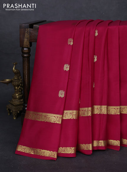 Pink Pure Mysore Silk - Buttas