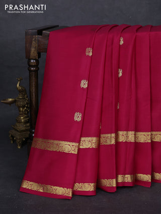 Pink Pure Mysore Silk - Buttas