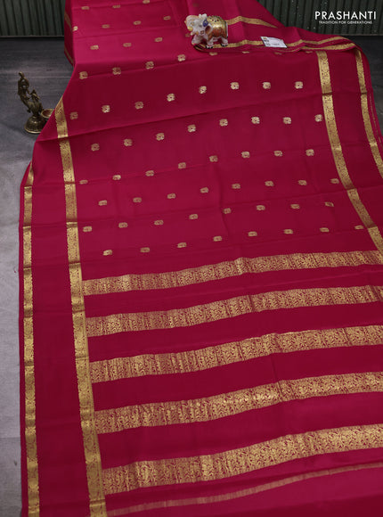 Pink Pure Mysore Silk - Buttas
