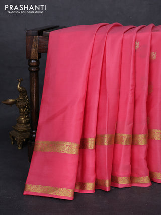 Peach Pink Pure Mysore Silk - Buttas