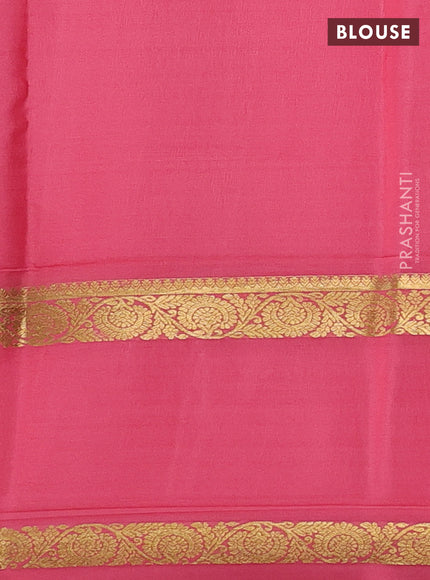 Peach Pink Pure Mysore Silk - Buttas
