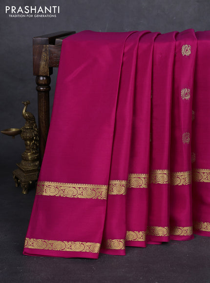 Magenta Pink Pure Mysore Silk - Buttas