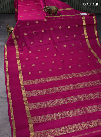 Magenta Pink Pure Mysore Silk - Buttas
