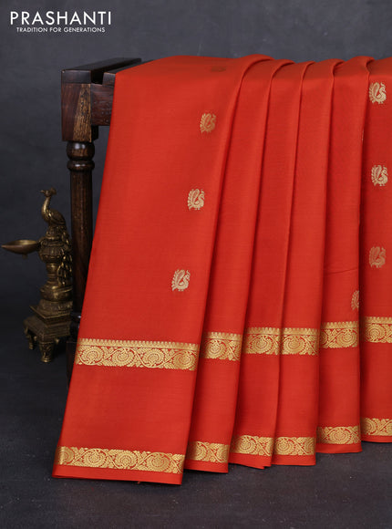 Rust Pure Mysore Silk - Buttas