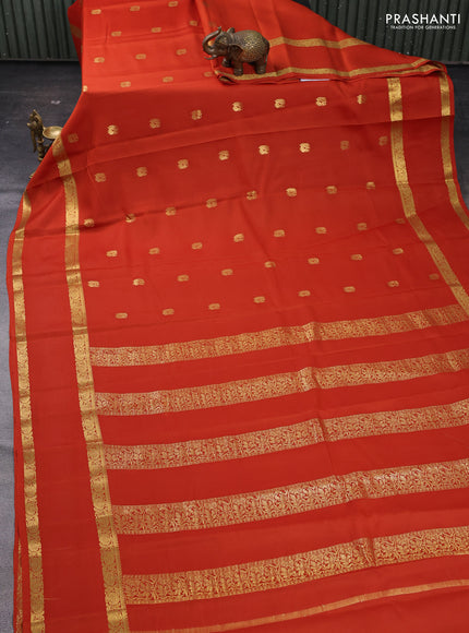 Rust Pure Mysore Silk - Buttas