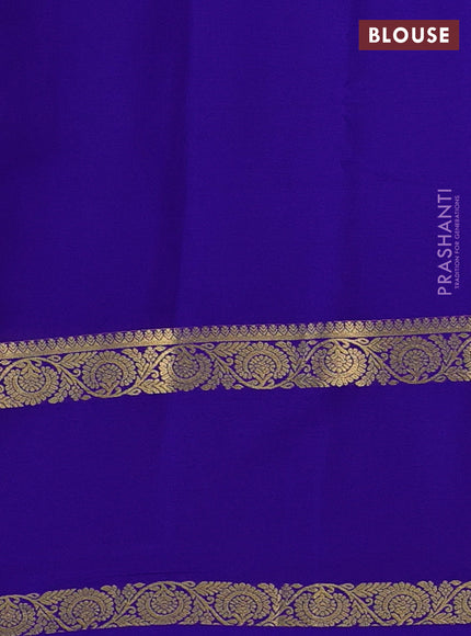 Royal Blue Pure Mysore Silk - Buttas
