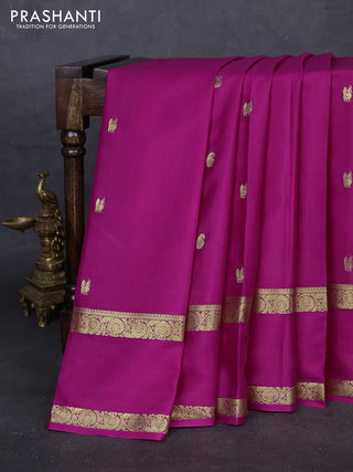 Pink Pure Mysore Silk - Buttas