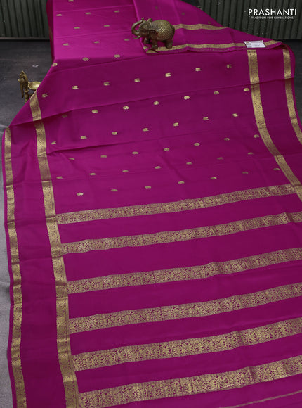 Pink Pure Mysore Silk - Buttas