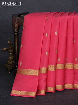 Peach Pink Pure Mysore Silk - Buttas