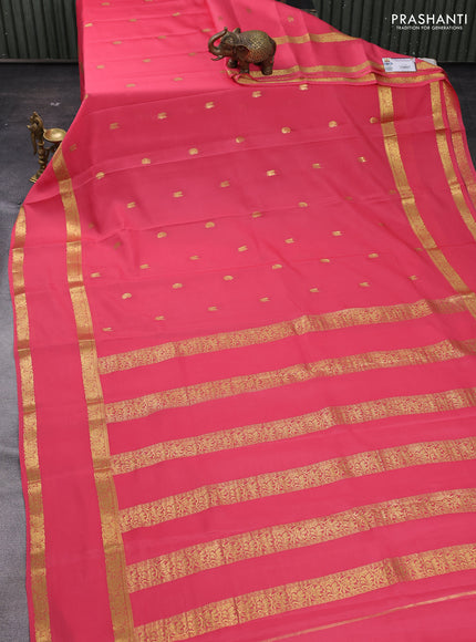 Peach Pink Pure Mysore Silk - Buttas