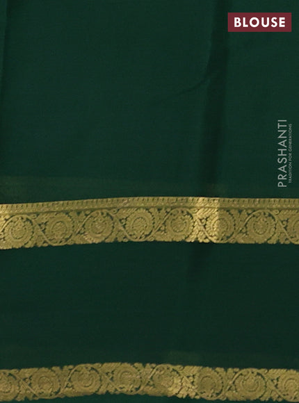 Bottle Green Pure Mysore Silk - Buttas