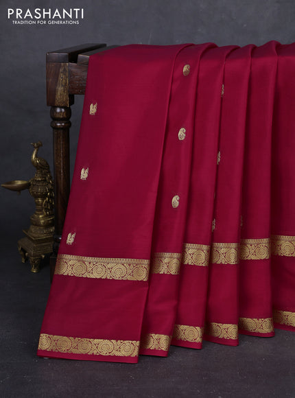 Pink Pure Mysore Silk - Buttas