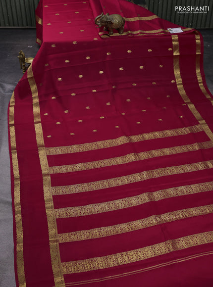 Pink Pure Mysore Silk - Buttas