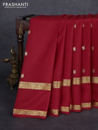 Red Pure Mysore Silk - Buttas