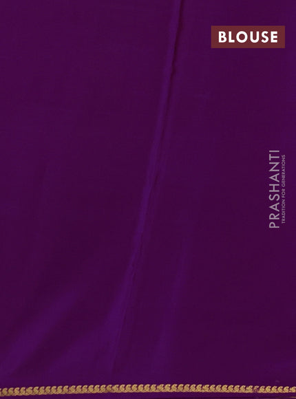 Purple Pure Mysore Silk - Checks